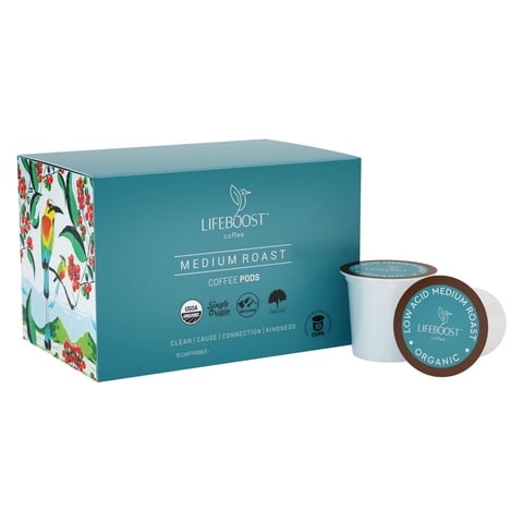 Cápsulas De Café Lifeboost De Tostado Medio Con Bajo Contenido De Ácido, Tazas De 10 K