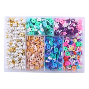 Bothyi - Kit De Cuentas Espaciadoras Planas Y Redondas De Arcilla, Suministros Para Hacer Joyería Diy, Multicolor