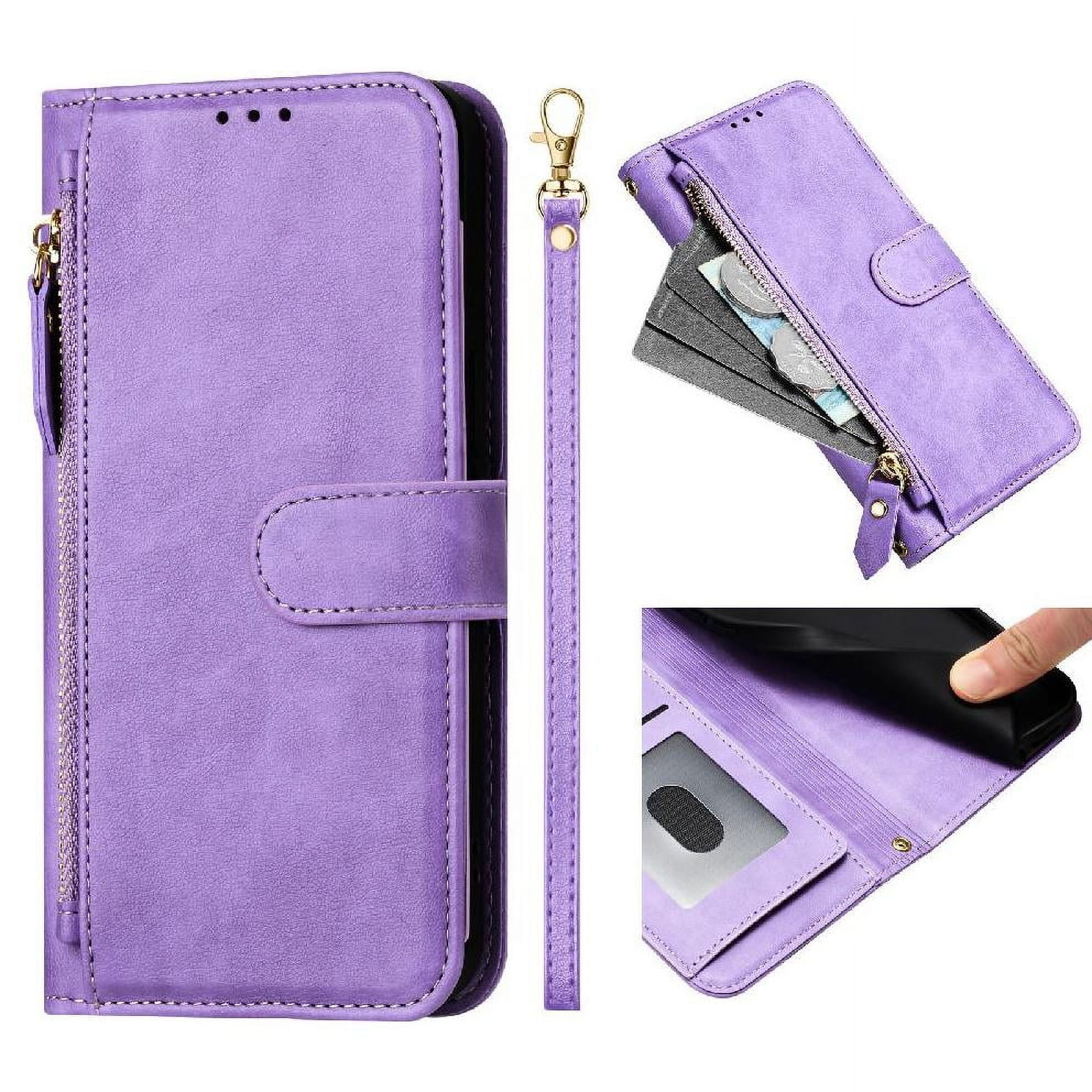 Foxdock - Funda Para Oneplus Nord 2t Con Cremallera Tipo Cartera, Tarjetero, Marco De Fotos, Soporte Y Cordón, De Piel Sintética. Morado