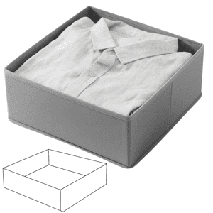 Genérica - Caja Gris Organizadora Ropa Almacenamiento Multiuso 28X28X13Cm