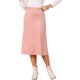 thumbnail image 1 of INSPIRE CHIC Falda de Mujer de Gamuza Sintética con Cintura Alta Elástica para Otoño e Invierno, Falda Midi en Línea A con Bolsillos S Rosa Empolvado, 1 of 6