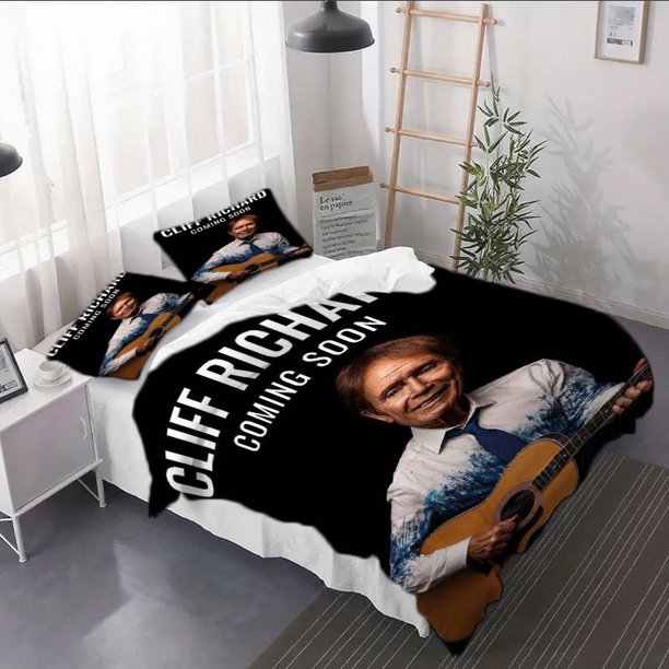3pcs Cliff Richard Poster Duvet Cover Set - bedding (Includes Duvet Cover + Pillowcases Filling Not Included)