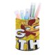 thumbnail image 1 of Big Mouth-theme Cylinder Pen Holder Pencil Organizer with Flannel Lining PVC Leather Material Cardboard Base for study work 10*8CM, 1 of 6
