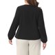 thumbnail image 3 of Agnes Orinda Ropa de Halloween para Mujeres de Talla Grande Cuello Redondo Plisado Curvado con Abertura Manga Larga Blusas de Gasa para Trabajo 4X Negro, 3 of 6