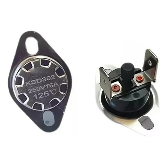 2pcs Termostatos compatible Mabe 65 Y 125 Grados Secadoras compatible con Mabe, Daewoo, Electrolux, Winia, Fensa, etc.