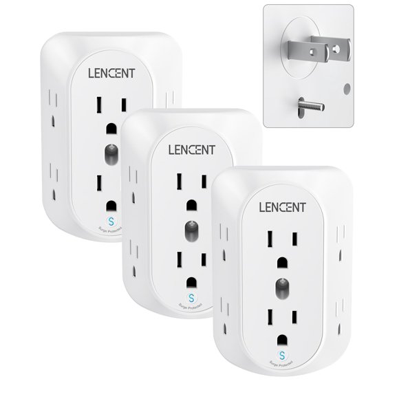 Power Strip LENCENT, toma de tierra de 2 a 3 clavijas, x6