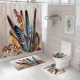 thumbnail image 3 of Alfombrillas De Baño T.f.i Diseño Varios 180x180 Cm Amarillo Plumas, 3 of 3