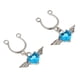 thumbnail image 4 of 2Pcs Crystal Heart Dangle Nipplering Anillo de acero inoxidable No perforante Azul, 4 of 5