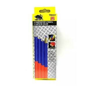 Caja De Lapiz Carpintero Bicolor 12 Piezas Toro Negro