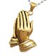 thumbnail image 3 of Colgante de oro de Hip Hop Buda oración Lucky Hands colgante collar de oro, 3 of 3