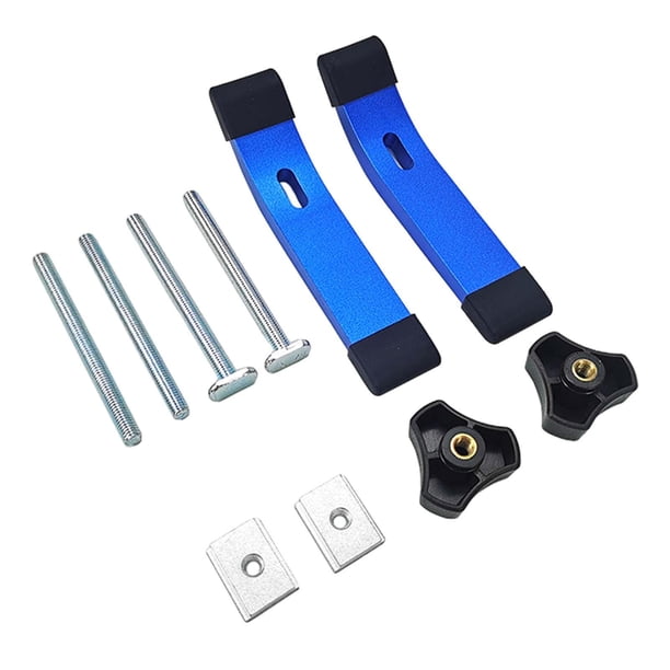 Abrazadera de sujeción con pernos en T y fijación de trabajo Silder, aleación de aluminio fácil de usar, resistente al óxido, para carpintería, bricol Azul