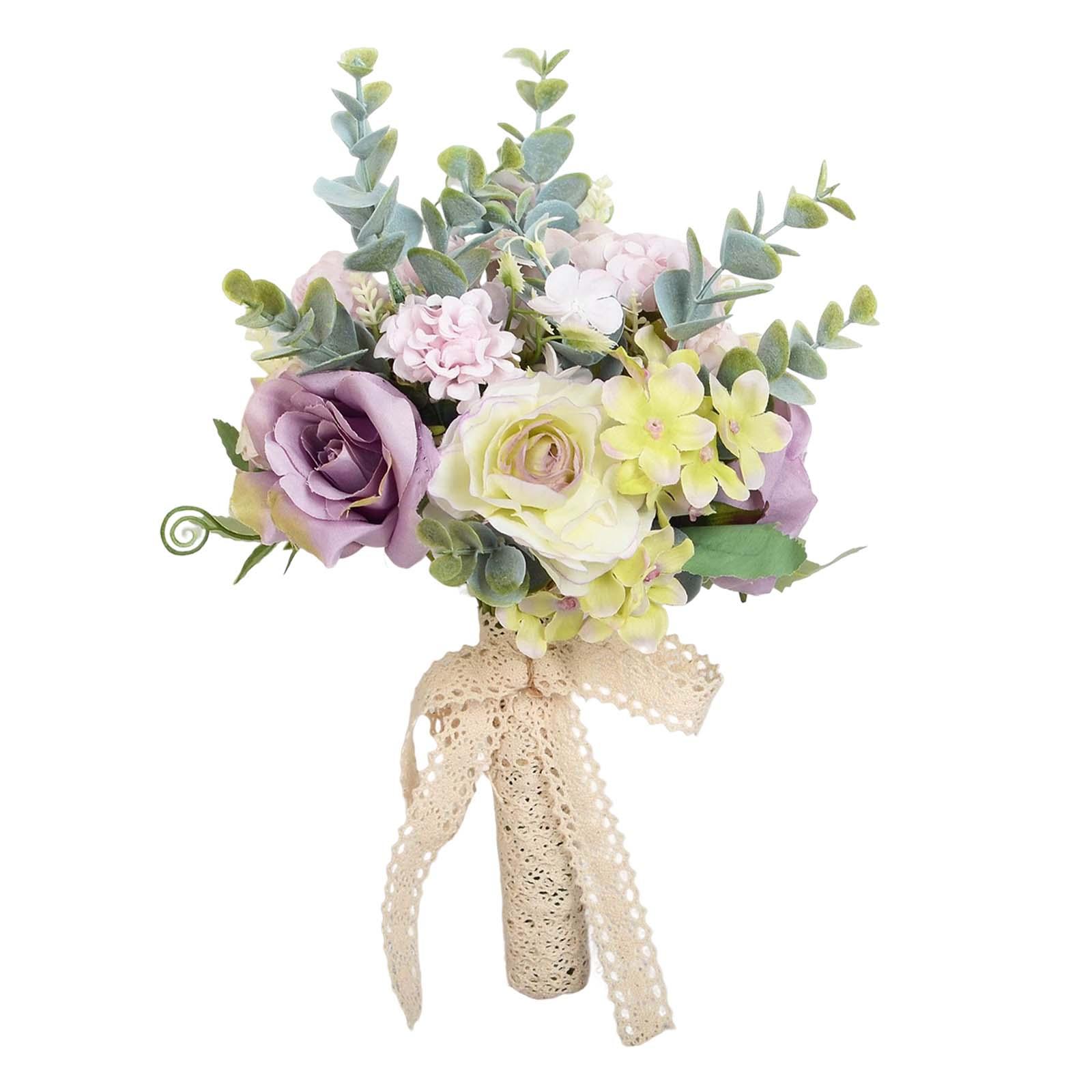 Bothyi - Ramo De Dama De Honor Centro De Mesa Hecho A Mano Flores Artificiales Para Decoración De Boda Estilo D