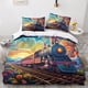 thumbnail image 2 of Funda nórdica Tren de Ensueño Diseño 3D Suave Cómoda Transpirable Funda de edredón Tren de Hadas Funda de edredón Ropa de cama para niñas y niños con almohada 3 piezas Suave Mic, 2 of 3