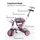 thumbnail image 3 of Triciclo newyoo TR008 para niños de 1 a 3 años con mango de empuje, color rosa, 3 of 7