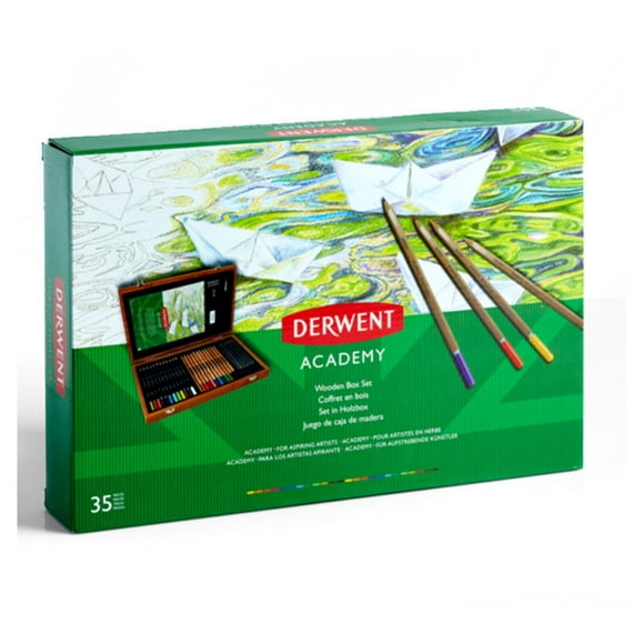 Lápices Derwent Academy Caja Madera 35 piezas