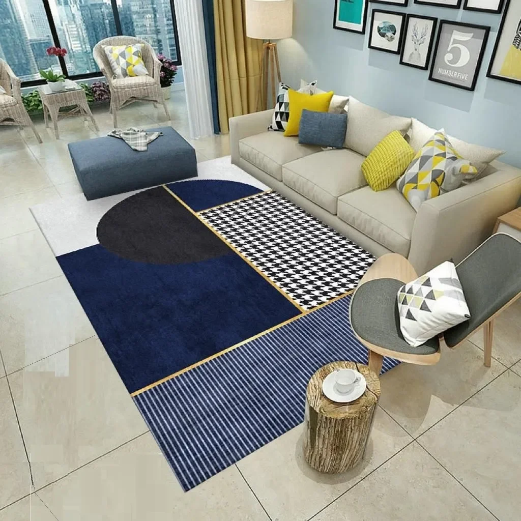 Casadeliacl - Alfombra 160x200 Moderna Elegante Decorativa Wym Líneas Azul Oscuro