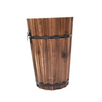 Magideal - Barril De Madera Para Plantas Decorativo Con Diseño Vintage Incluye Drenaje Eficiente Y Asas Ergonómicas Apto Para Ventanas Mesa Cocina Baño Oficina D Estilo B