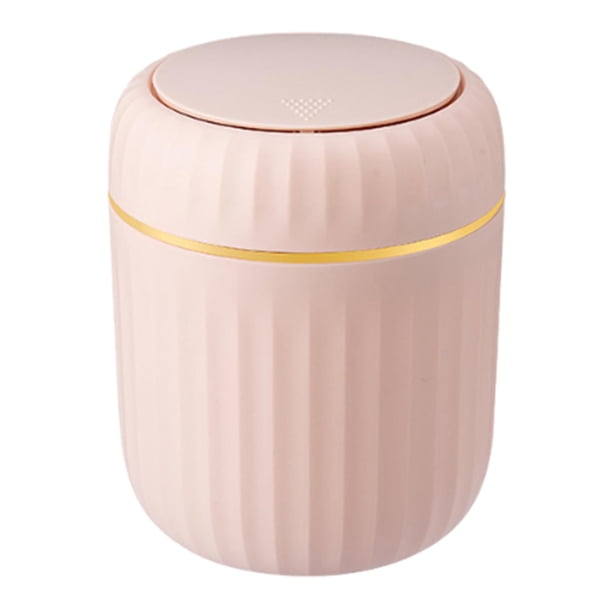 Pequeal basura de escritorio Mini basura contenedor de basura versátil creativo pequeño organizador de escritorio de lavabo para sala de estar al lado Rosa