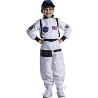 Dress Up America - Disfraz De Astronauta De La Nasa Para Niños, Disfraz De Estados Unidos, Blanco Con Gorra