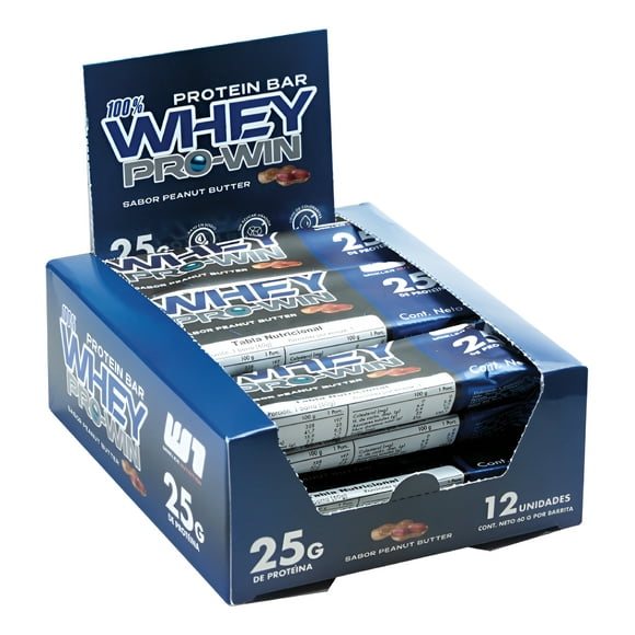 Pack 12 Barritas Whey Pro Win Protein Bar 60 Grs.