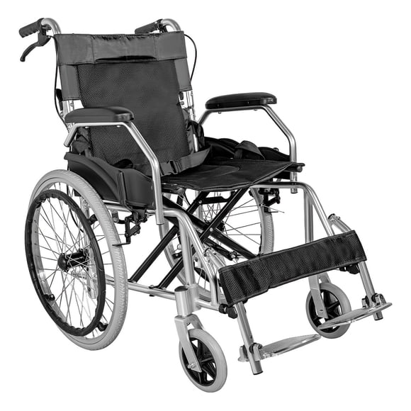 Silla Ruedas Ligera Plegable Doble Freno Resistente 120kg