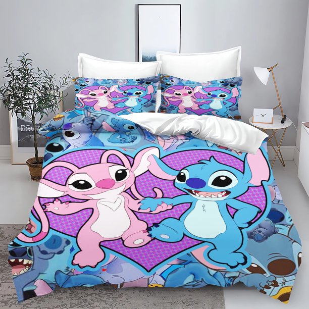 v1278 Bed Sheets Stitch Anime Duvet Cover Set Comforte Printed Cartoon Twin Size Bedding Sets Christmas Gifts -piece 3-Piece Bedding Set (1 Duvet Cover + 2 Pillow Shams) Bed Sheets ju1278