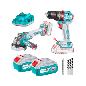 Total Tools - Combo Total 20V Taladro Perc.13Mm+Esmeril 4 1/2 Tosli241298