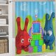 thumbnail image 5 of Popiz baby tv-theme 4-Piece Shower Curtain Set with Rugs, Waterproof Bathroom Decor Set Includes Bath Mat, U-Shaped Rug, Toilet Lid Cover and Curtain with Hooks, 5 of 6