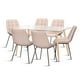 thumbnail image 1 of Mesa de Comedor Vidrio Rectangular 120x80 + 6 Silla Macron Terciopelo - Beige, 1 of 4