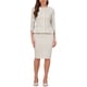 thumbnail image 1 of INSPIRE CHIC Conjunto de Traje de Tweed de 2 Piezas para Mujer Conjunto de Atuendo de Maestra para Regreso a Clases Chaqueta de Manga 3/4 con Botones y Falda Lápiz Color Albaricoque Talla L, 1 of 6