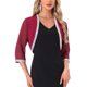 thumbnail image 1 of INSPIRE CHIC Chaqueta de Noche para Mujer con Ribete de Lentejuelas, Manga 3/4, Abierta al Frente, Corta de Chifón, Burdeos XL, 1 of 6