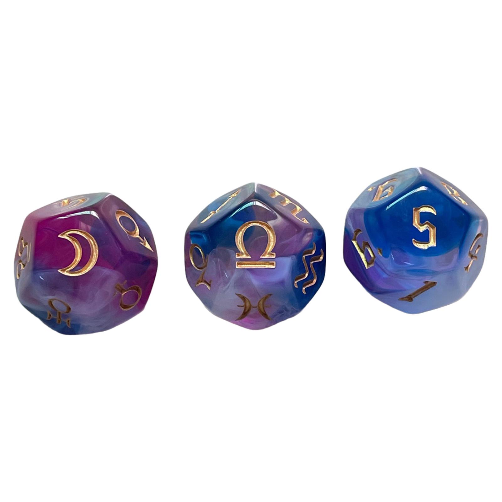 Bothyi - Dados De Astrología De 20Mm, Juguetes Multifacéticos, Acrílico De 12 Lados Para Fiestas De Juegos
