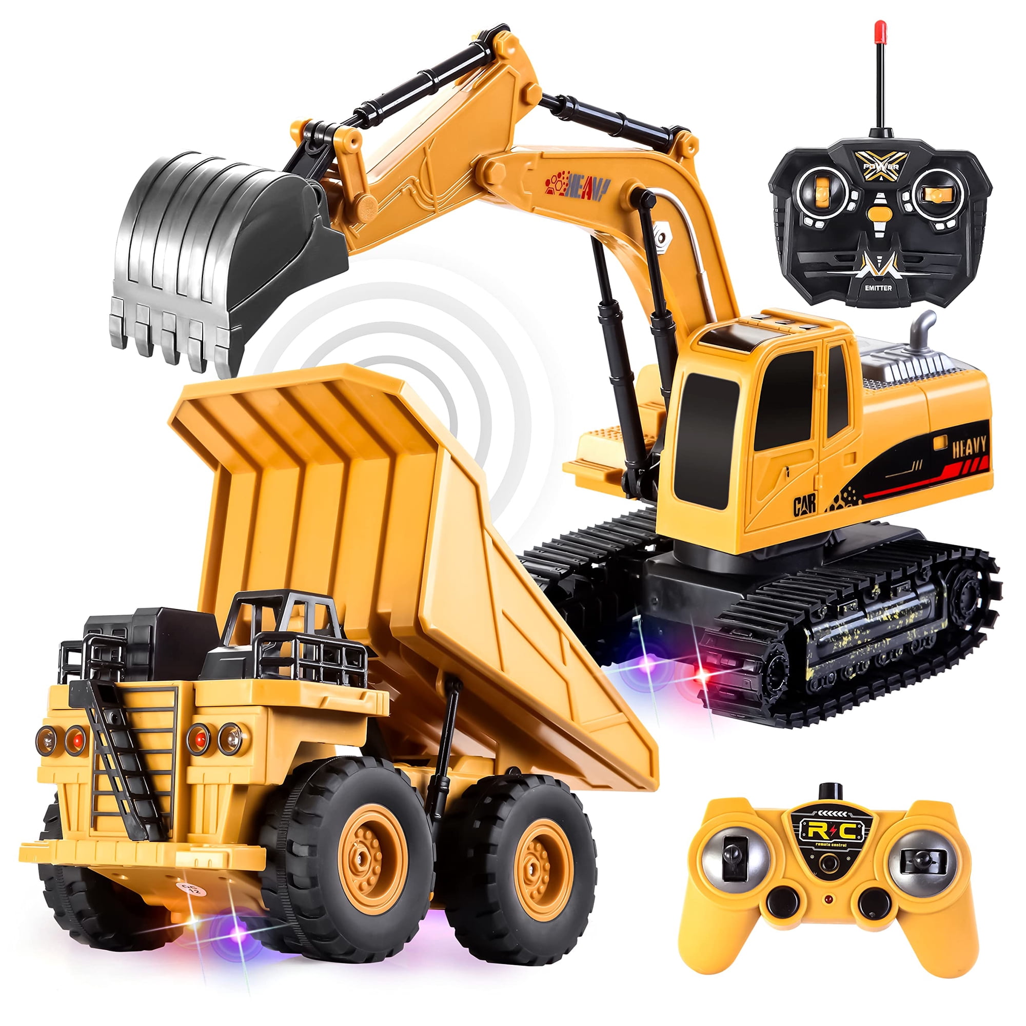 Juego De Juguetes Para Vehículos De Construcción Joyin Rc Para Excavadora Y Volquete