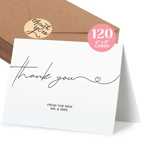 Tarjetas de Agradecimiento Durabasics – Paquete de 120 (10 × 15 cm)
