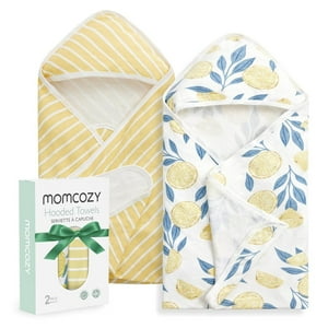 Momcozy Juego De Toallas Con Capucha Para Bebé, Paquete De 2, 70Cm