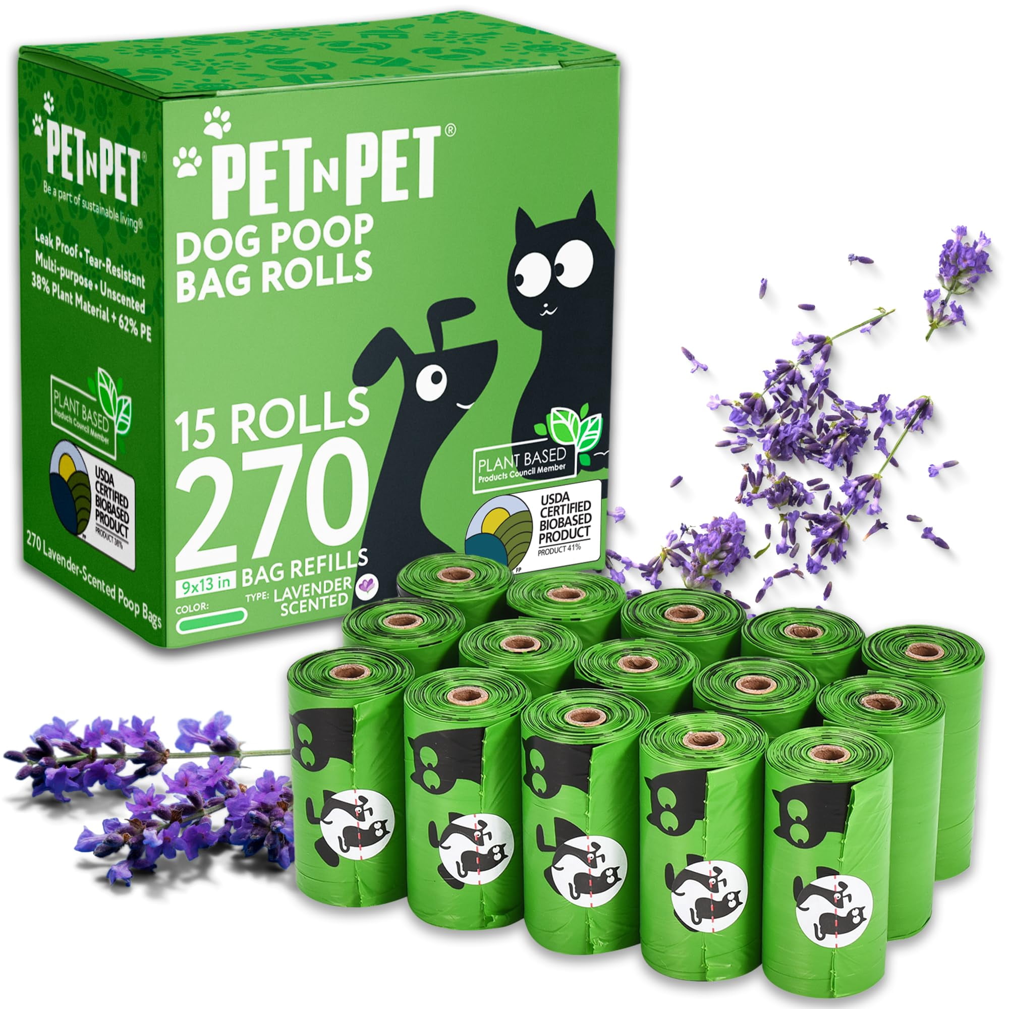 Bolsas Para Excremento De Perro Pet N Pet, 270 Unidades, Aroma A Lavanda