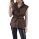 thumbnail image 2 of INSPIRE CHIC Chaleco Acolchado para Mujer con Cinturón y Cuello Alto Cremallera Ligera Chaqueta Acolchada Café Mediano, 2 of 6