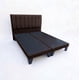 thumbnail image 1 of Cama 2 Plazas Con Respaldo y bases divididas de 150 X 190cm Tapizada en Lino Chocolate Oscuro, 1 of 5