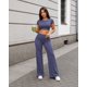 thumbnail image 1 of Conjunto Deportivo Para Mujer Crop Top Espalda Abierta Y Palazzo, 1 of 3