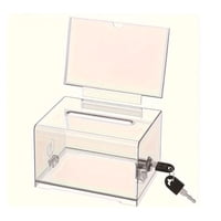 Magideal - Buzón De Sugerencias Transparente, Contenedor De Boletos De Rifa, Reutilizable, Con Cerradura, Caja De Recolección De Dinero Multifunción Para Oficina