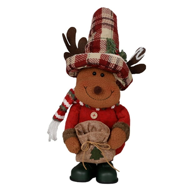 Muñeco de peluche, figura navideña rellena, figura navideña, juguete de festival para la mesa de fiesta del hogar del escritorio de las vacaciones Ciervo