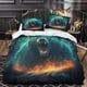 thumbnail image 3 of Juego de funda nórdica con estampado 3D de oso animal, juego de 3 piezas, funda nórdica de una sola cara, juego de ropa de cama de fácil cuidado, antialérgico, suave y liso., 3 of 3