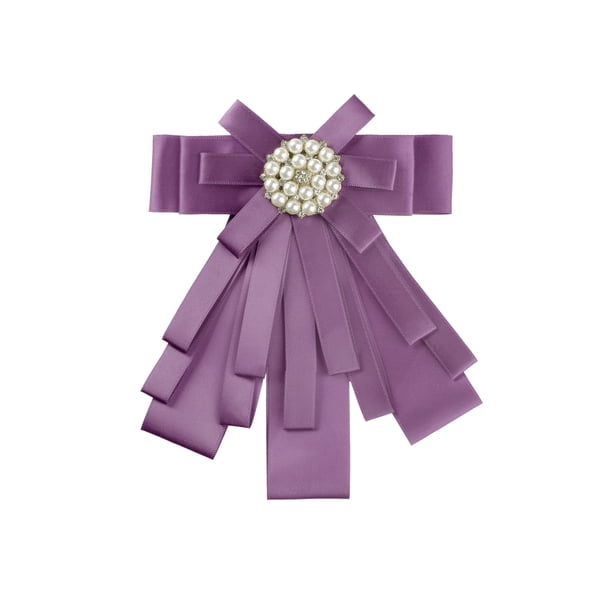 INSPIRE CHIC Broche de Cinta para Mujer Lazo Corbata de Moño Broches de Fiesta de Boda Púrpura