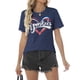 thumbnail image 3 of Camiseta Talovee Baseball Mom para mujer azul oscuro con cuello en V, 3 of 6