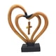 thumbnail image 2 of Escultura De Estatua De Doble Corazón De Resina Marrón, 2 of 3