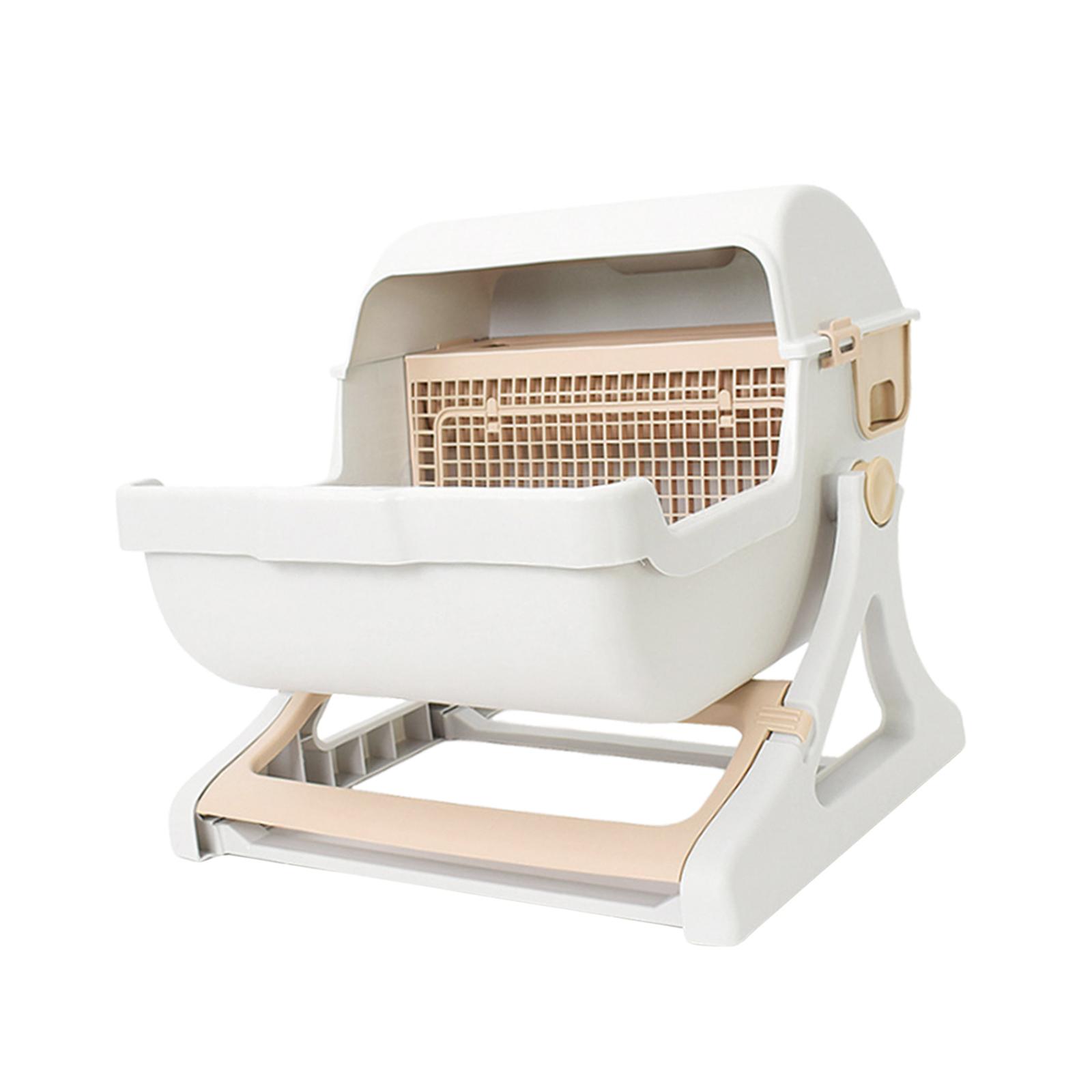 Magideal - Caja De Arena Para Gatos Bandeja De Arena Para Gatos Portátil De Gran Capacidad Lavabo De Arena Para Gatos Colcha De Lujo Para Mascotas Bandeja De Are Beige