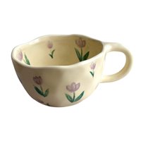 Bothyi - Taza De Café De Cerámica Taza De Desayuno Taza De Café Con Flor Para Hotel Oficina Bar Violeta