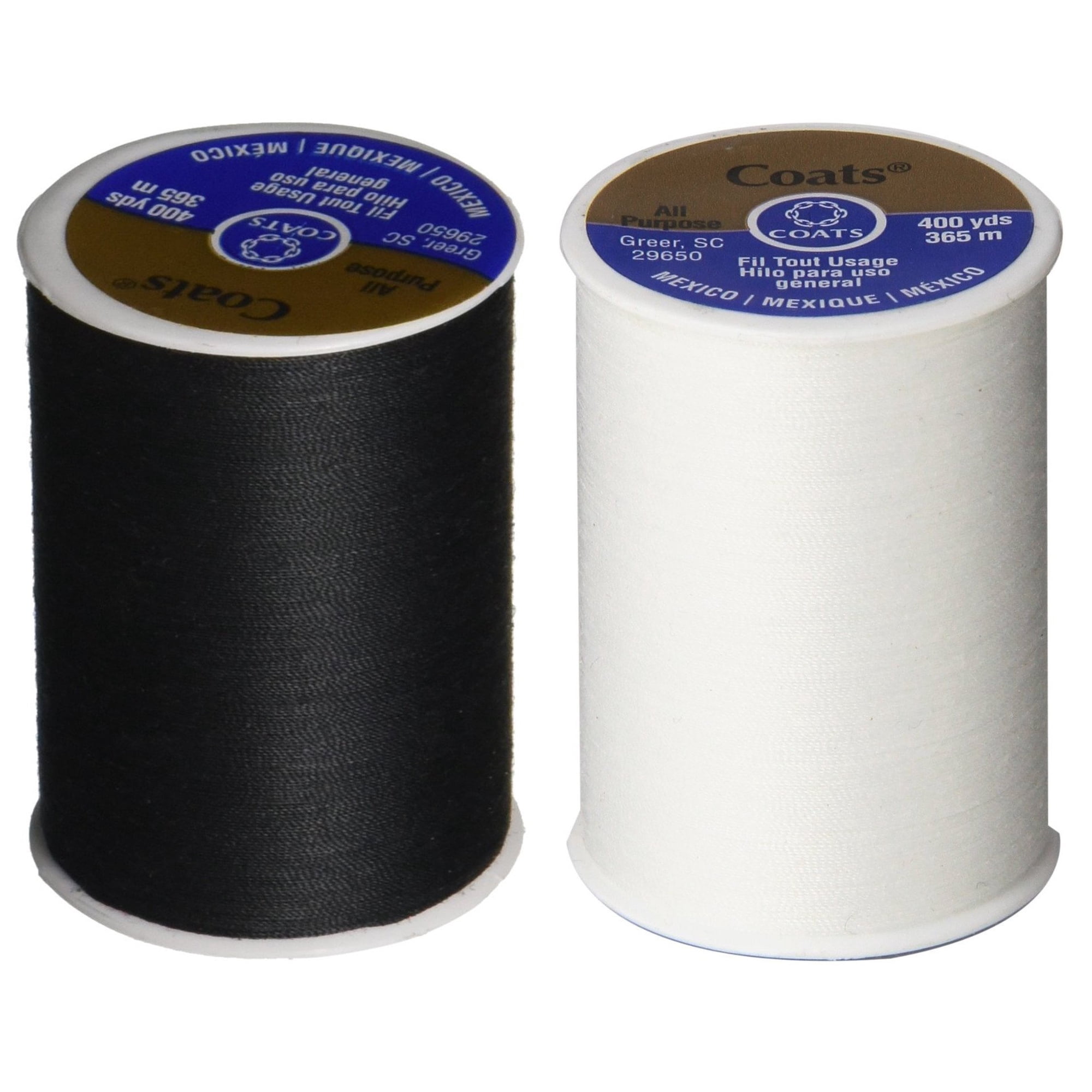 Coats & Clark Inc. - Thread Coats & Clark Dual Duty, Multiusos, 400 Yardas, Paquete De 2