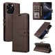thumbnail image 1 of Premium Wallet Case for iPhone 14 Pro with Card Slots & Kickstand, Flip Cover Brown, 1 of 6