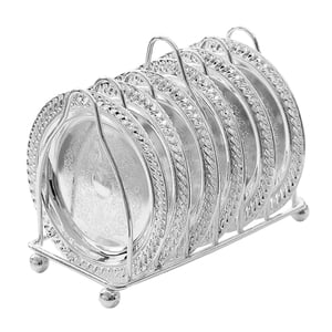 Magideal - Estante Para Platos, Posavasos Para Cóctel, Sin Alfombrilla Para Encimera, Armario Para , Plata